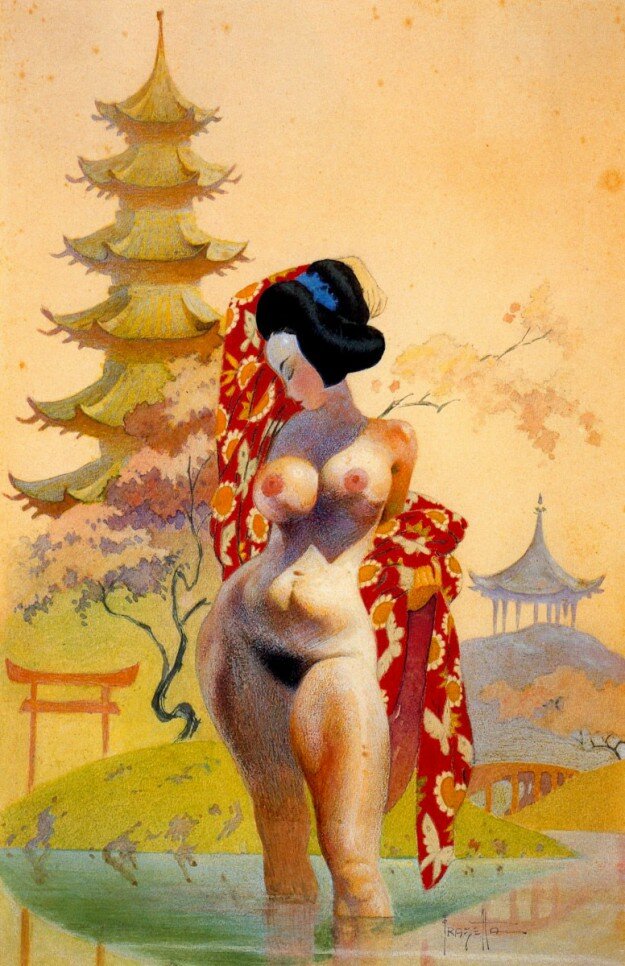 Fantasy Erotic Art - Frank Frazetta - The Geisha