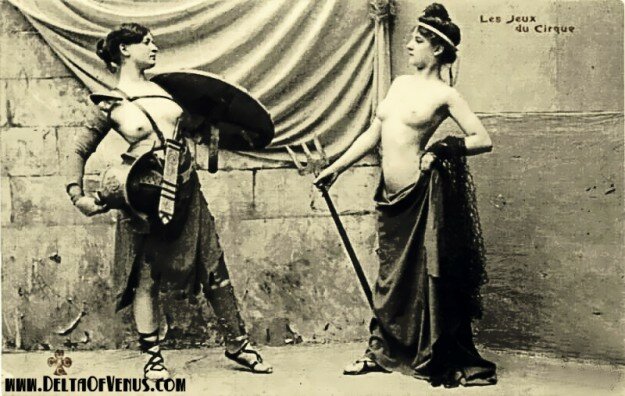 Vintage Erotica 1800s - Nude Gladiator Girls